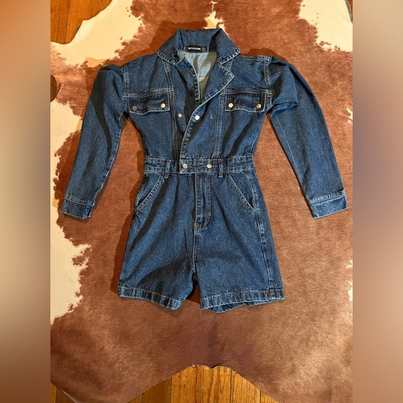 PrettyLittleThing denim romper 
size US 2 - Picture 1 of 5